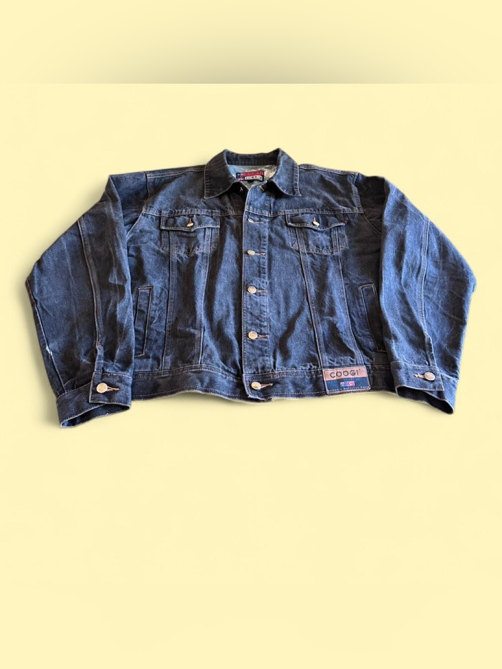 Vintage Coogi Australia Black Wash Denim Jacket Men’s XL Tall